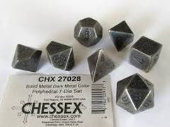 Chessex Metal 7+1 Die Set - Dark